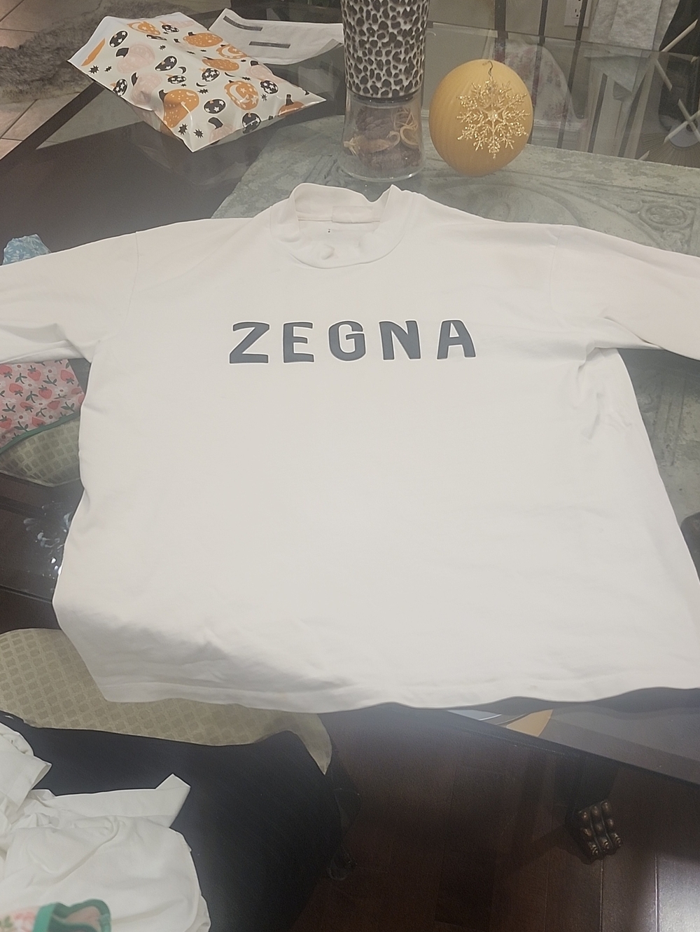 Zegna X Fear Of God XL Logo Spellout Boxy Tee Shirt